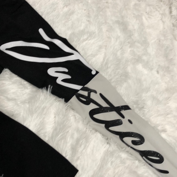 Girl’s JUSTICE Active black/white/gray leggings. Sz 12 - Picture 3 of 6